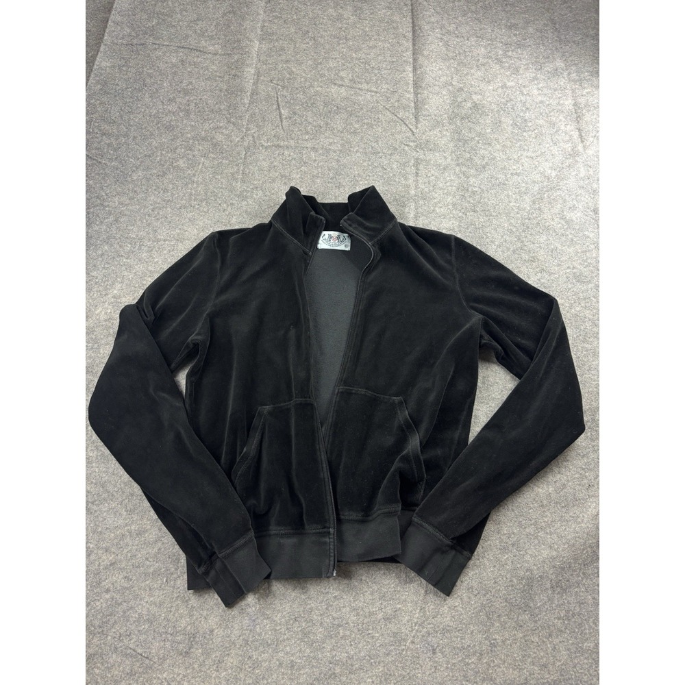 VTG Juicy Couture Jacket Womens XL Velour Zip Y2K Track USA 2000s BROKEN ZIPPER